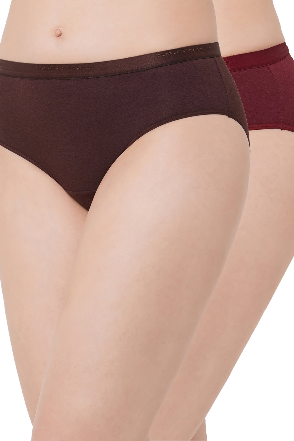 Organic Cotton Antimicrobial High waist Hipster-ISP002-Dark Sienna_Persian Plum-