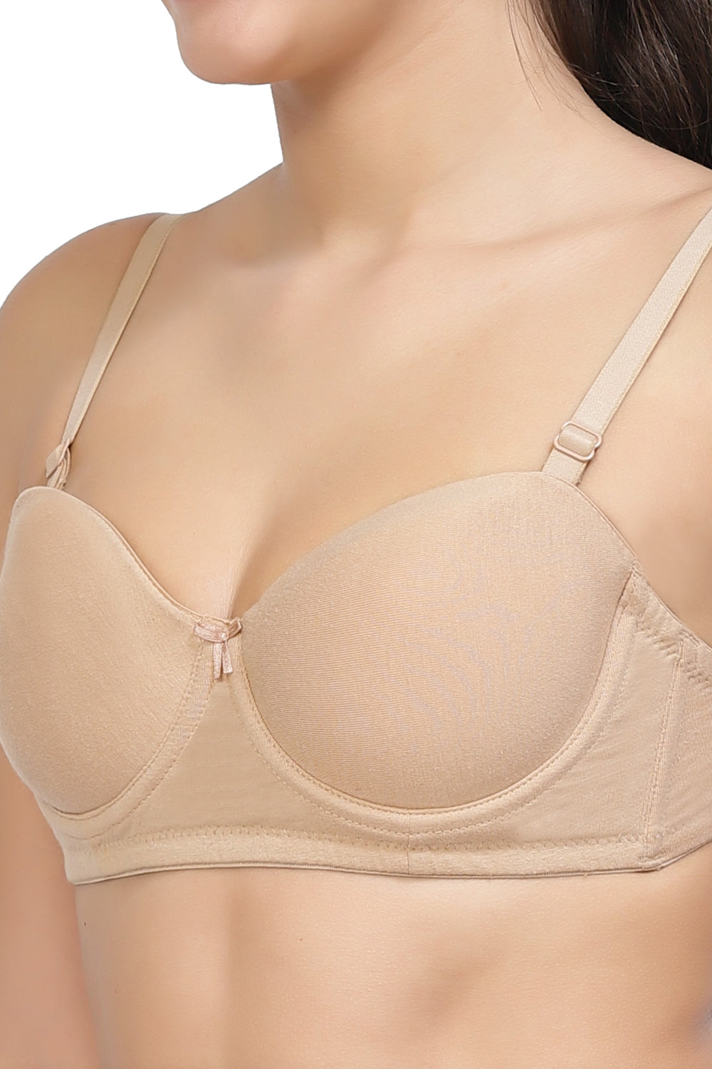 Organic Cotton Antimicrobial Padded Strapless and Backless Bra-ISB120-Skin