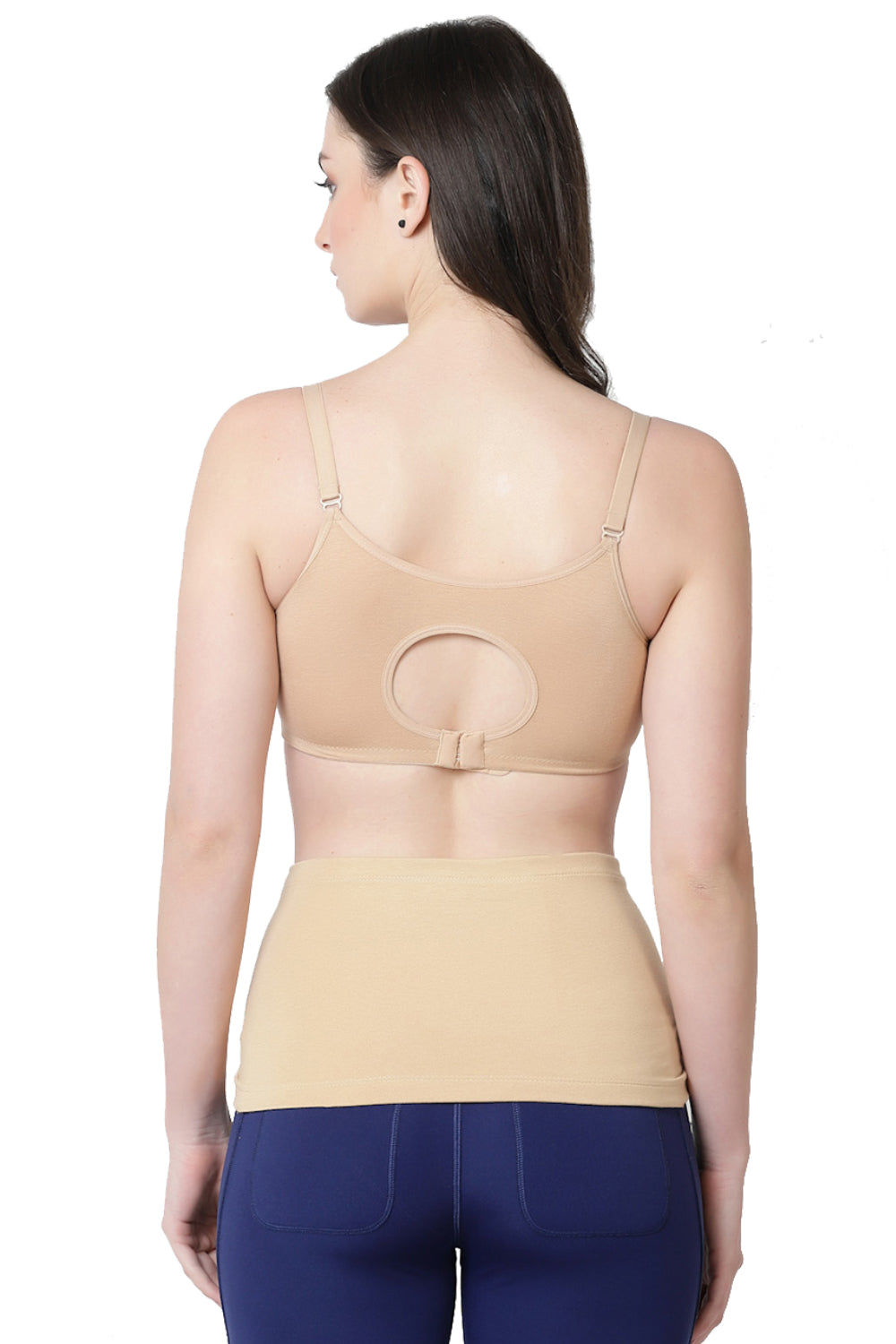 Bamboo Fiber Gathered Side Maternity Belly Band-ISMB002-Hazelnut-