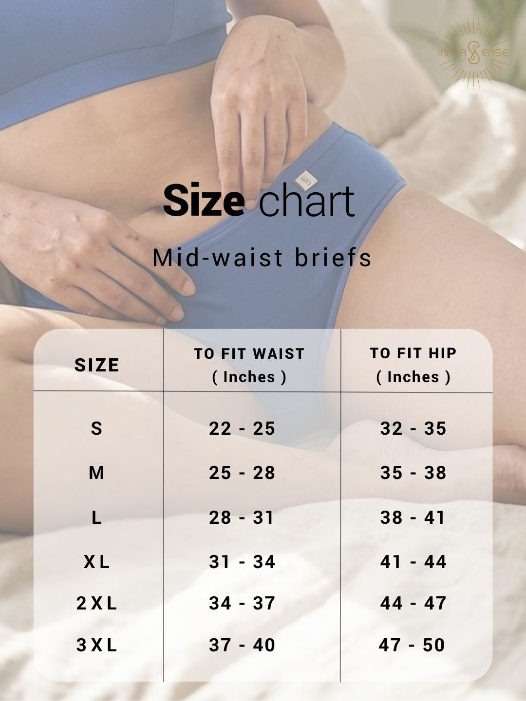 Inner Sense Women Bamboo Medium-Rise Bikini Briefs-ISP039-Snokal Blue