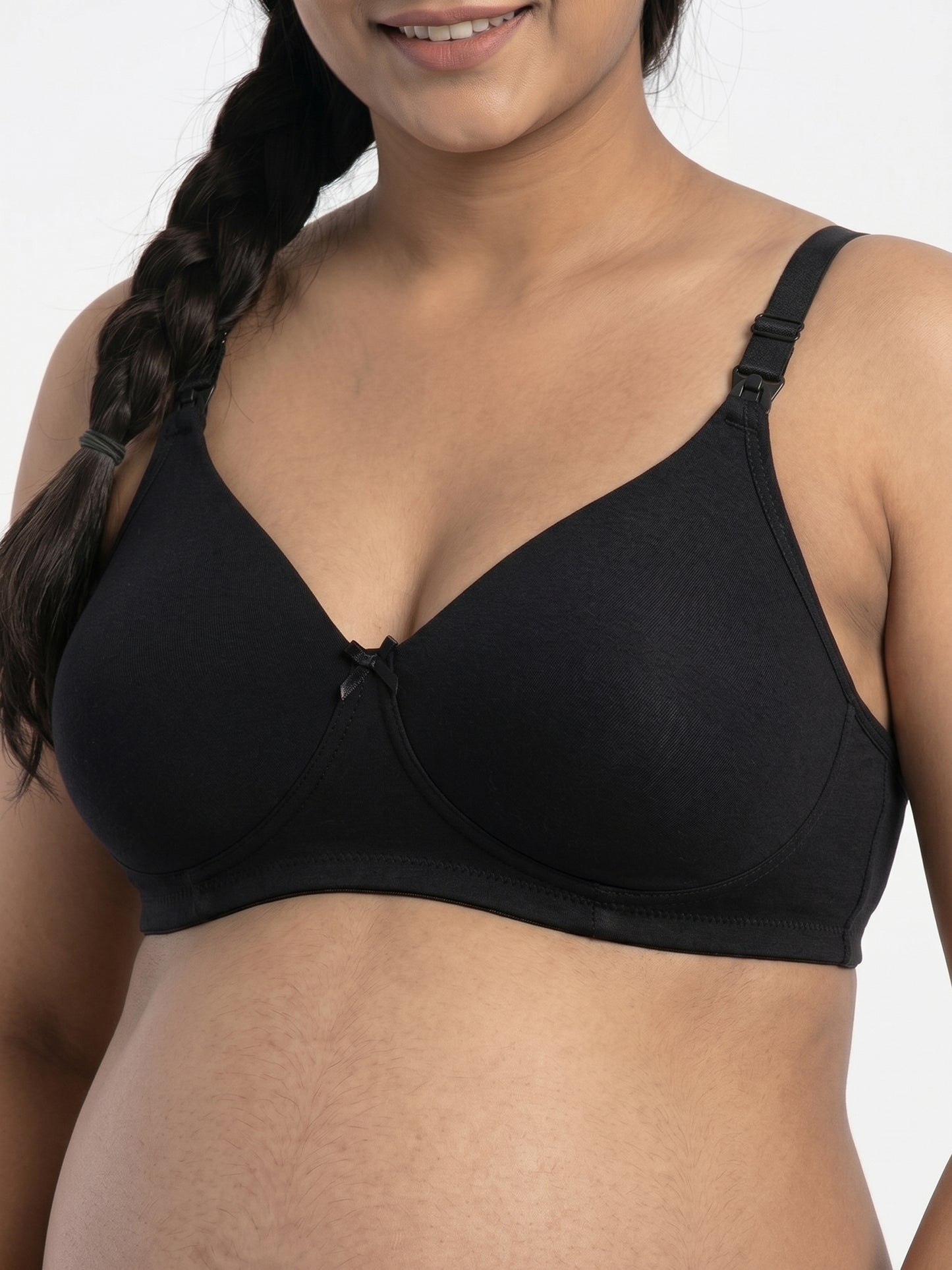 Organic Cotton Antimicrobial Padded Nonwired Feeding Bra-IMB009C