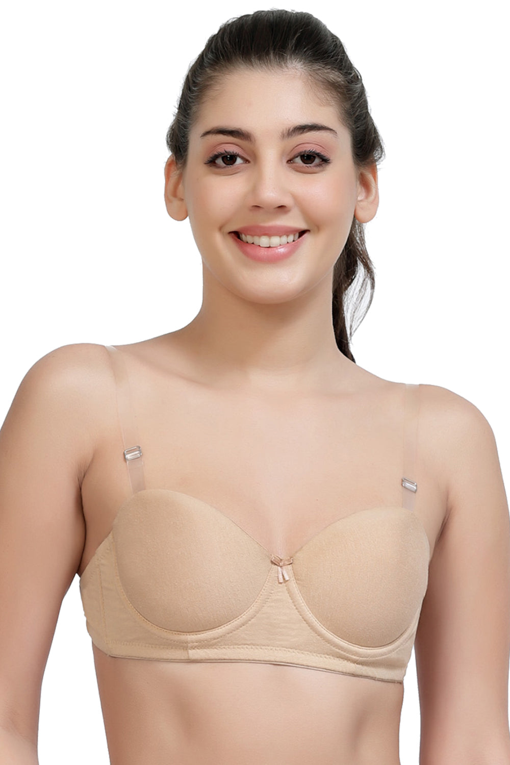 Organic Cotton Antimicrobial Padded Strapless and Backless Bra-ISB120-Skin
