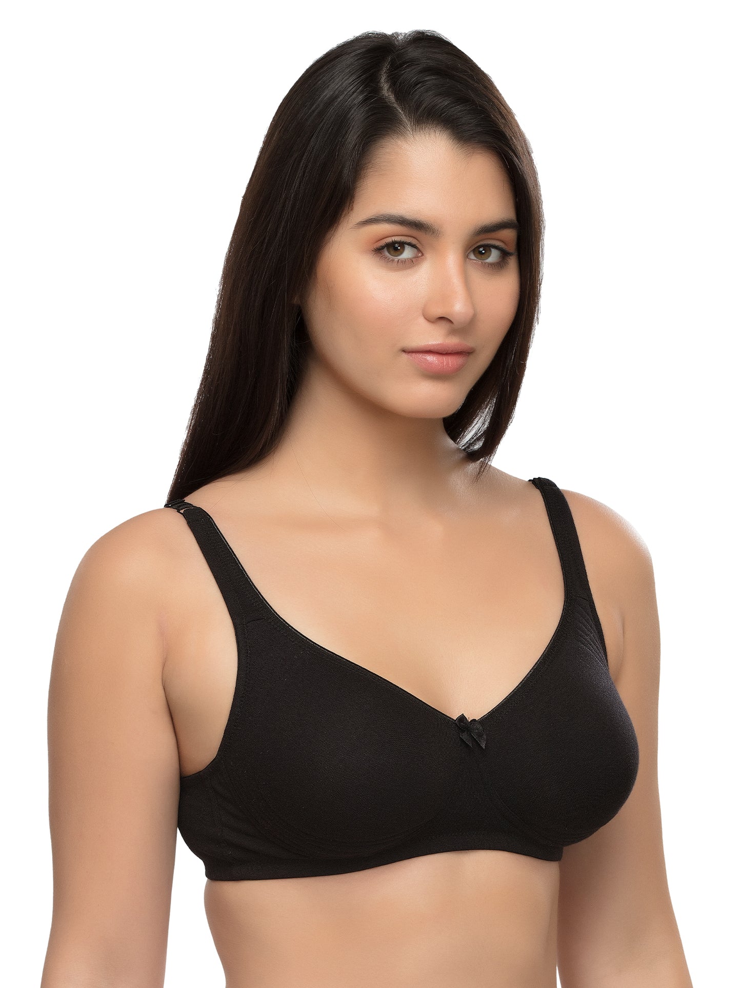 Inner Sense Women Bamboo Cotton Non-Wired Non Padded Bra-ISB057-Black_Skin_Maroon