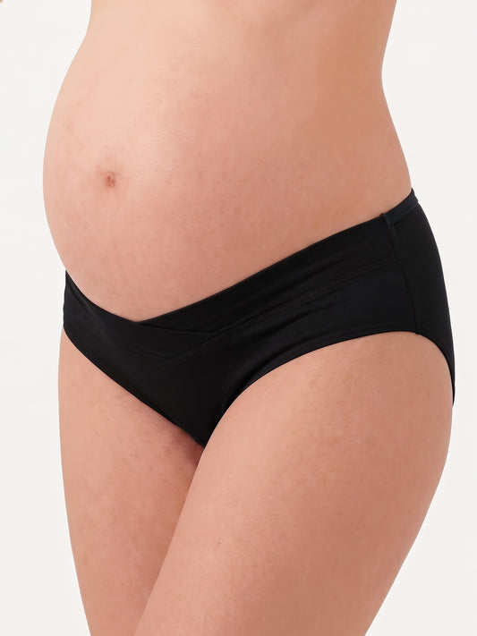 Organic Cotton Antimicrobial Maternity Panty-IMP102-Black-