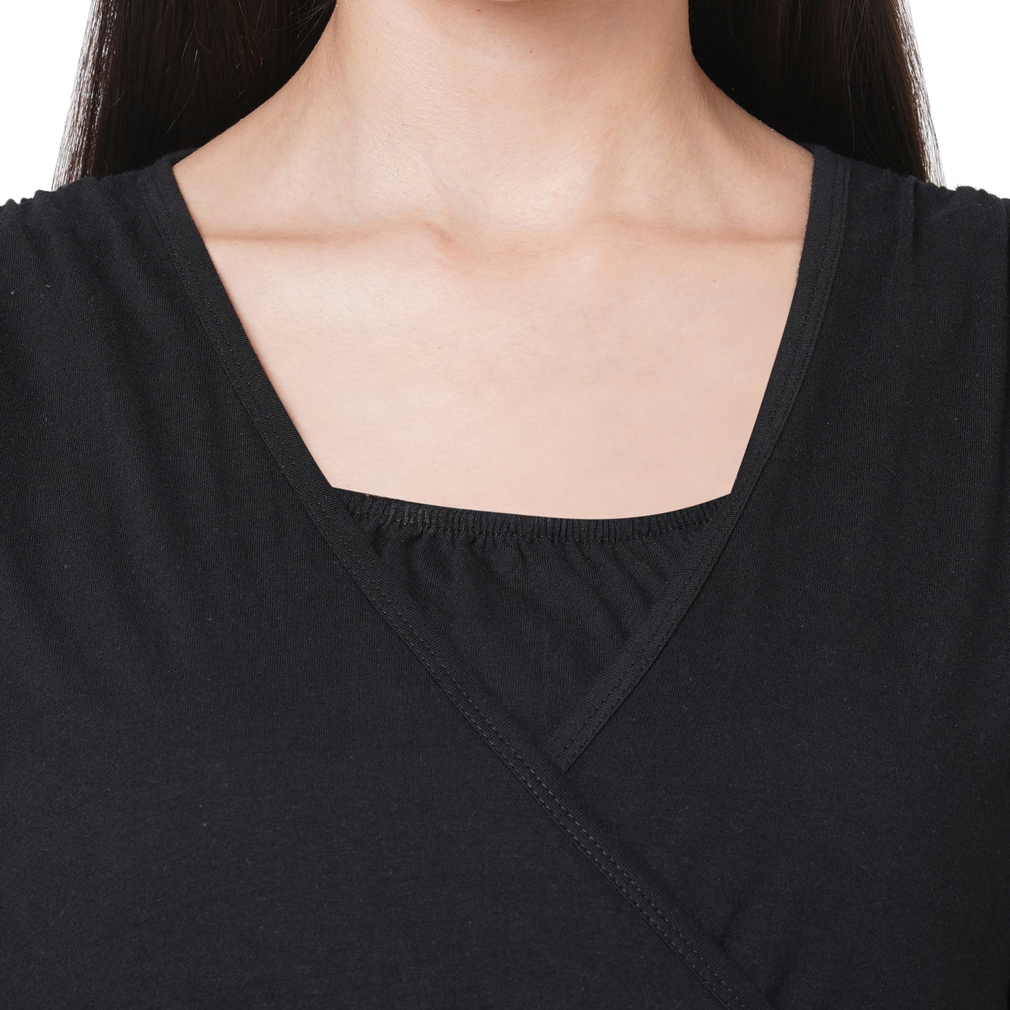 Organic Healthy Full Sleeves Maternity Top_ISML006-Anthracite