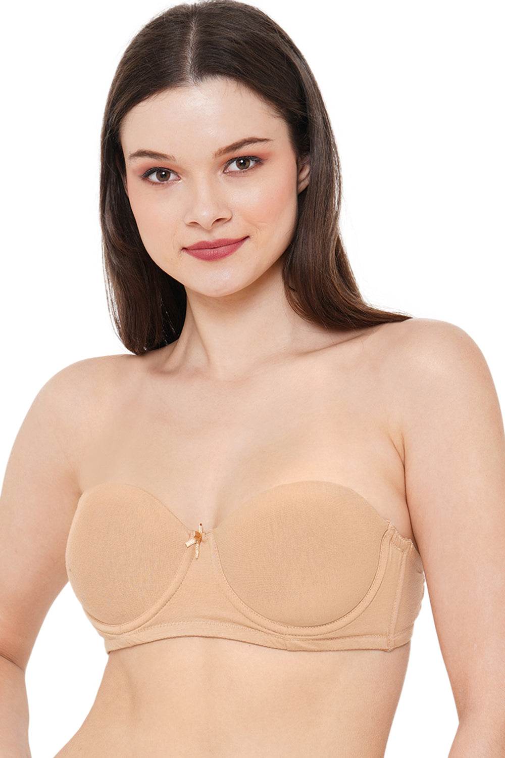 Organic Cotton Antimicrobial Padded Strapless Bra-ISB102-Skin-