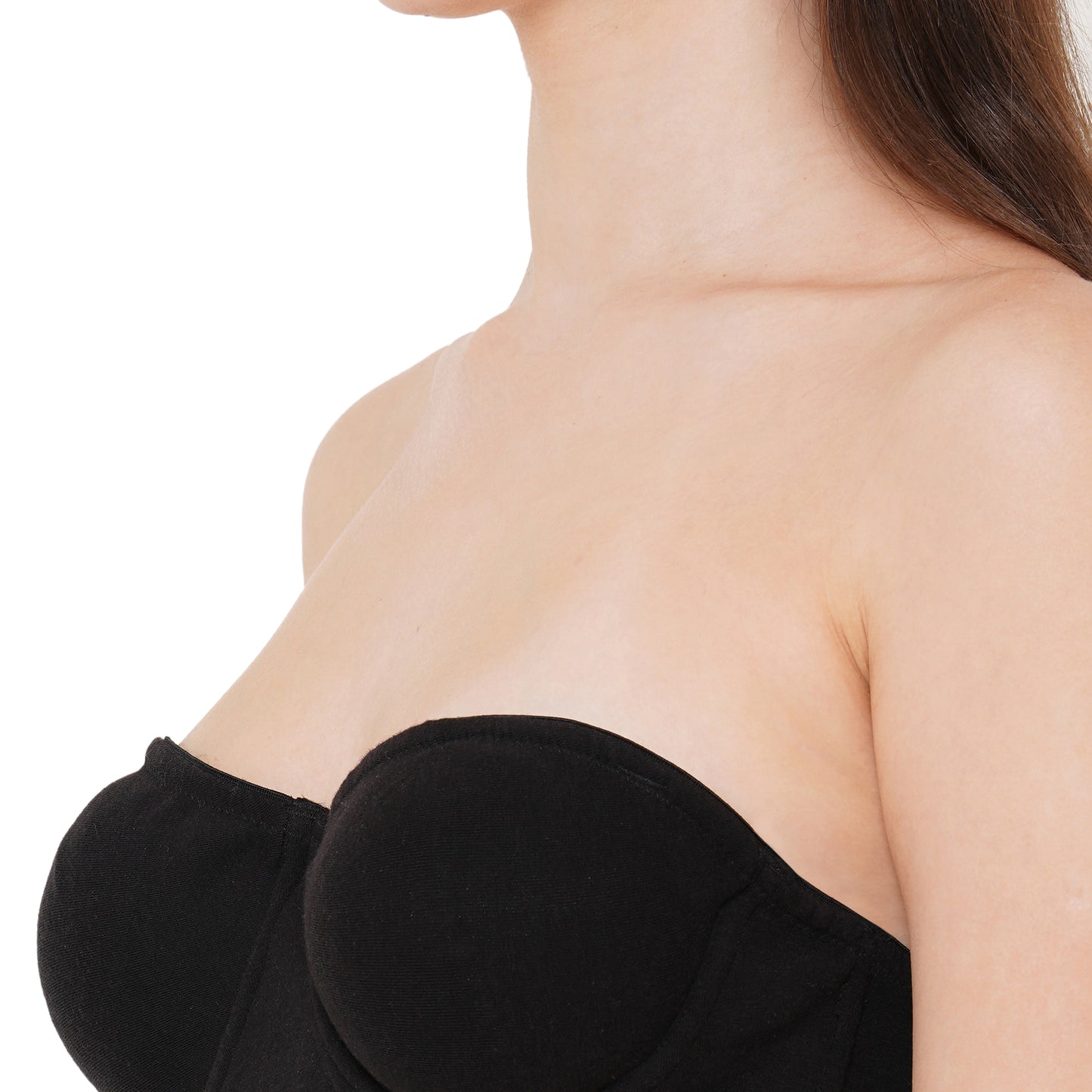 Organic Cotton Antimicrobial Non-padded Strapless Bra-ISB020-Black