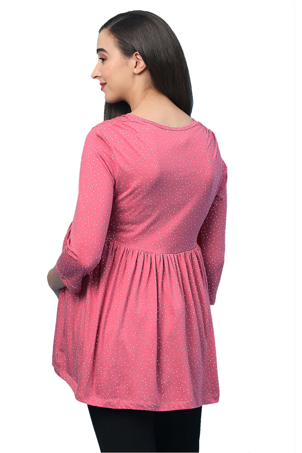 Organic Healthy Full Sleeves Maternity Top_ISML007-Desert Rose