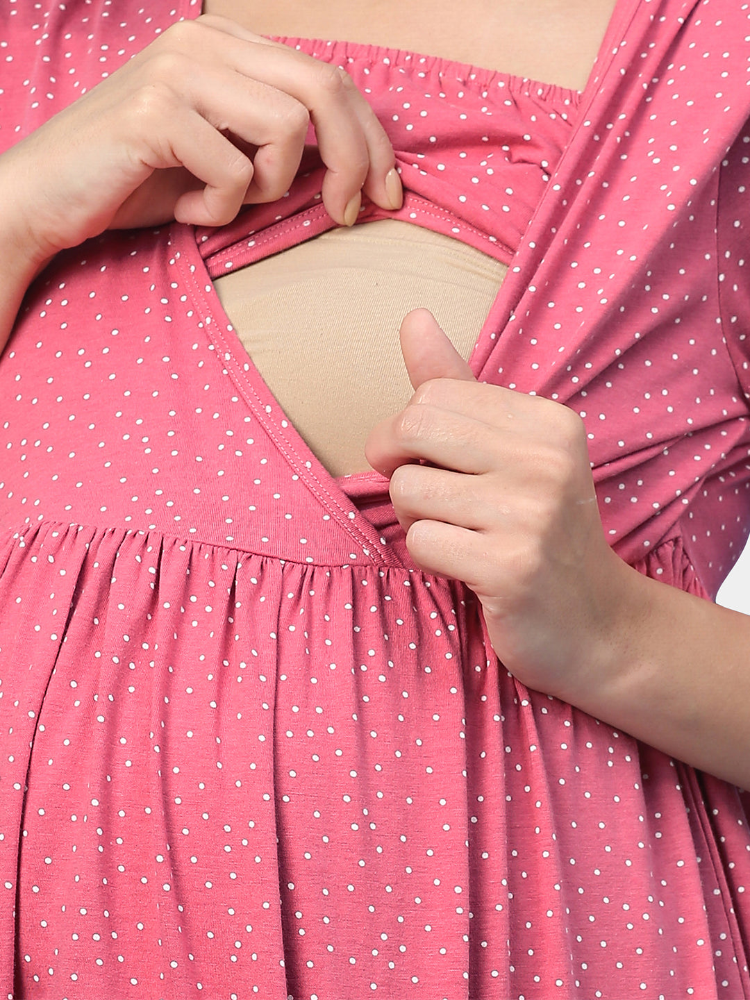Organic Healthy Full Sleeves Maternity Top_ISML007-Desert Rose