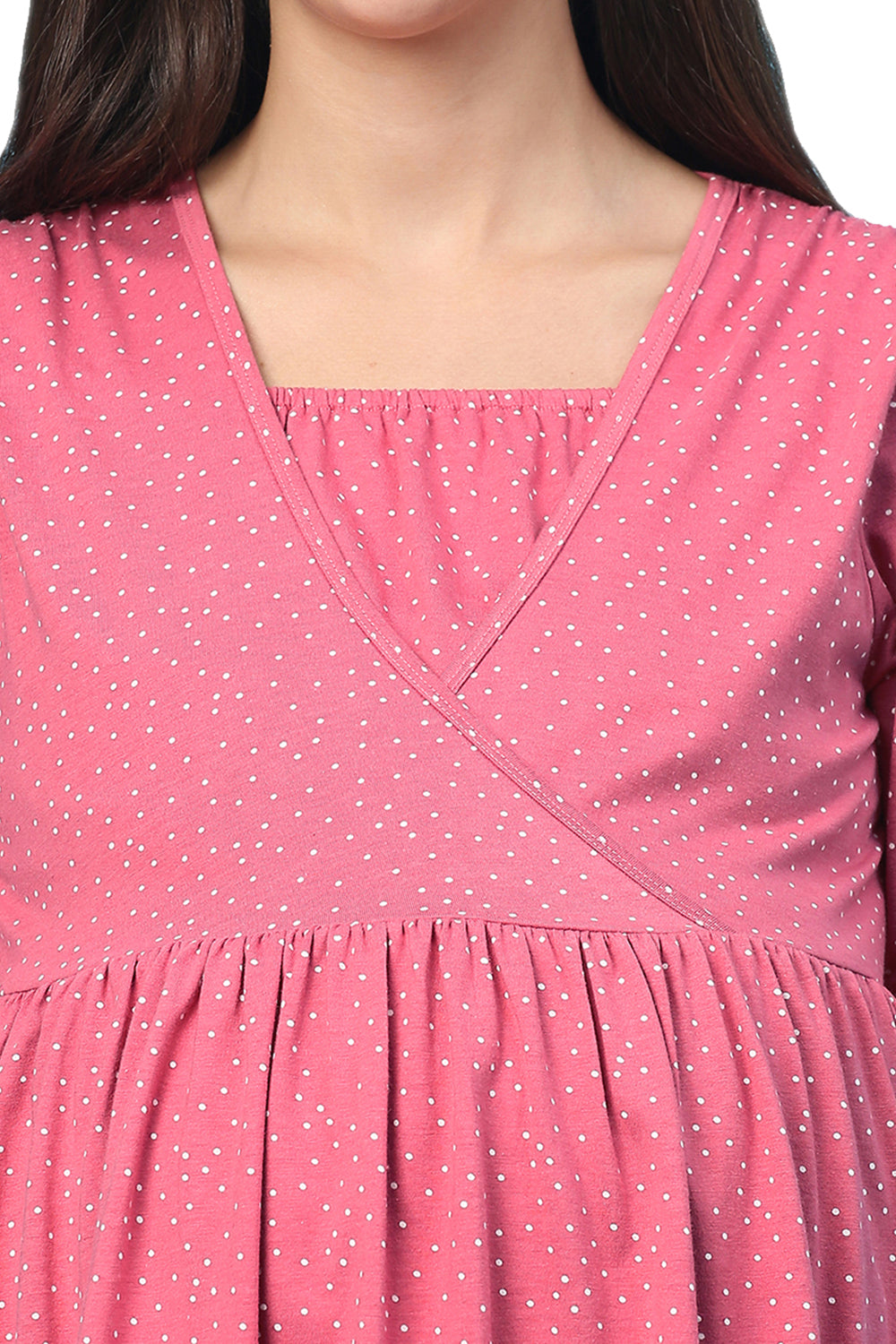 Organic Healthy Full Sleeves Maternity Top_ISML007-Desert Rose