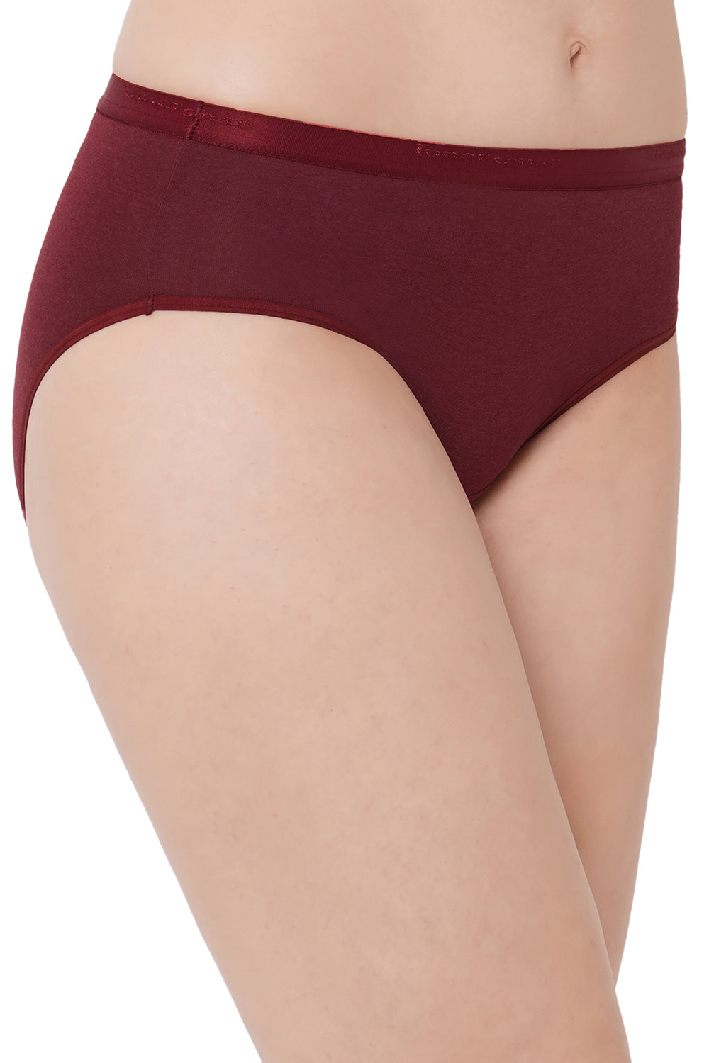 Organic Cotton Antimicrobial High waist Hipster-ISP002-Dark Sienna_Persian Plum-