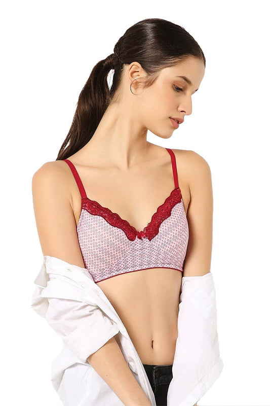 Organic Cotton Antimicrobial Laced Cushioned Bra-ISB021-
