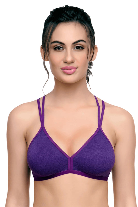 Organic Cotton Antimicrobial Non-wired Non-padded String-back Bralette-ISB092-