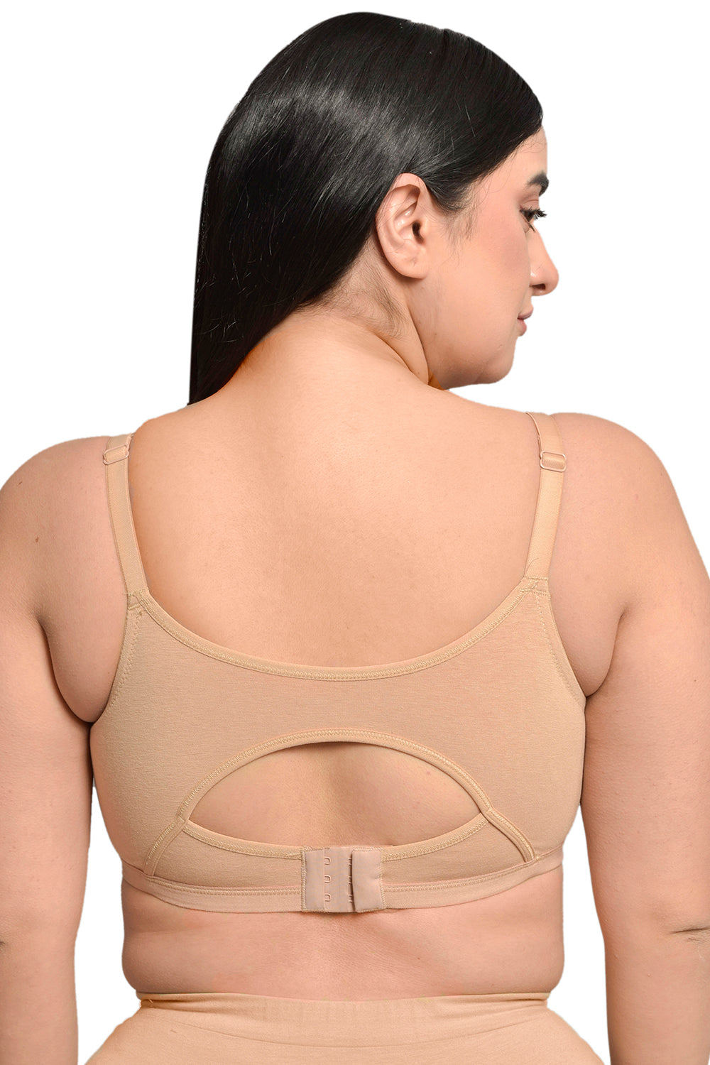 Plus Size Nude Organic Cotton Bamboo Non Padded Sleeping Bra