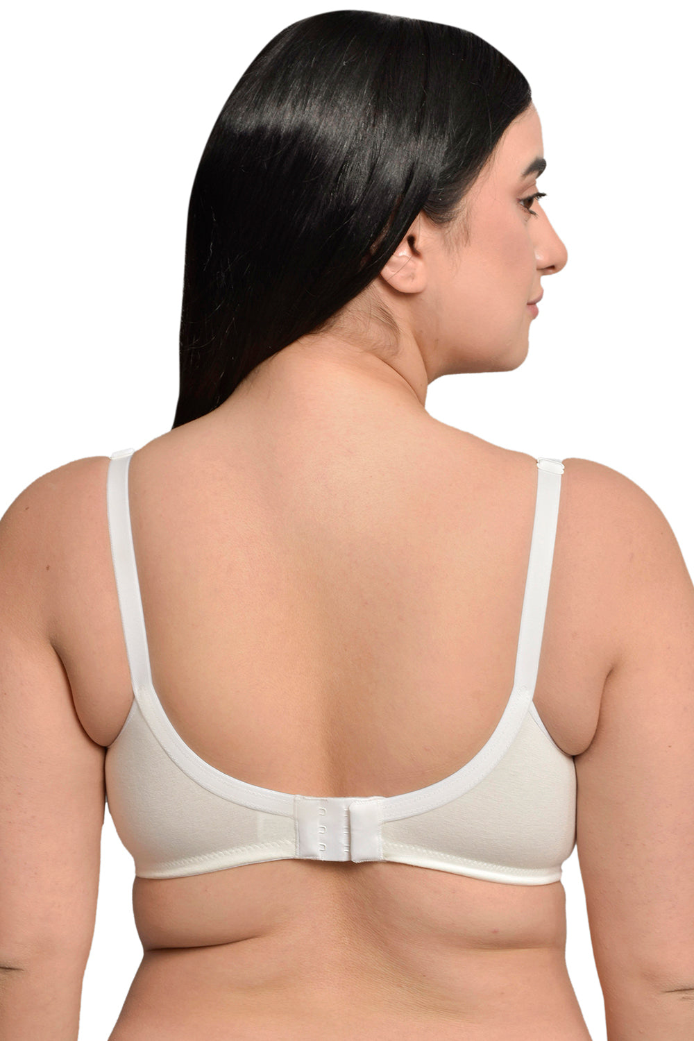 Plus Size White Organic Cotton Bamboo Non Padded Feeding Bra