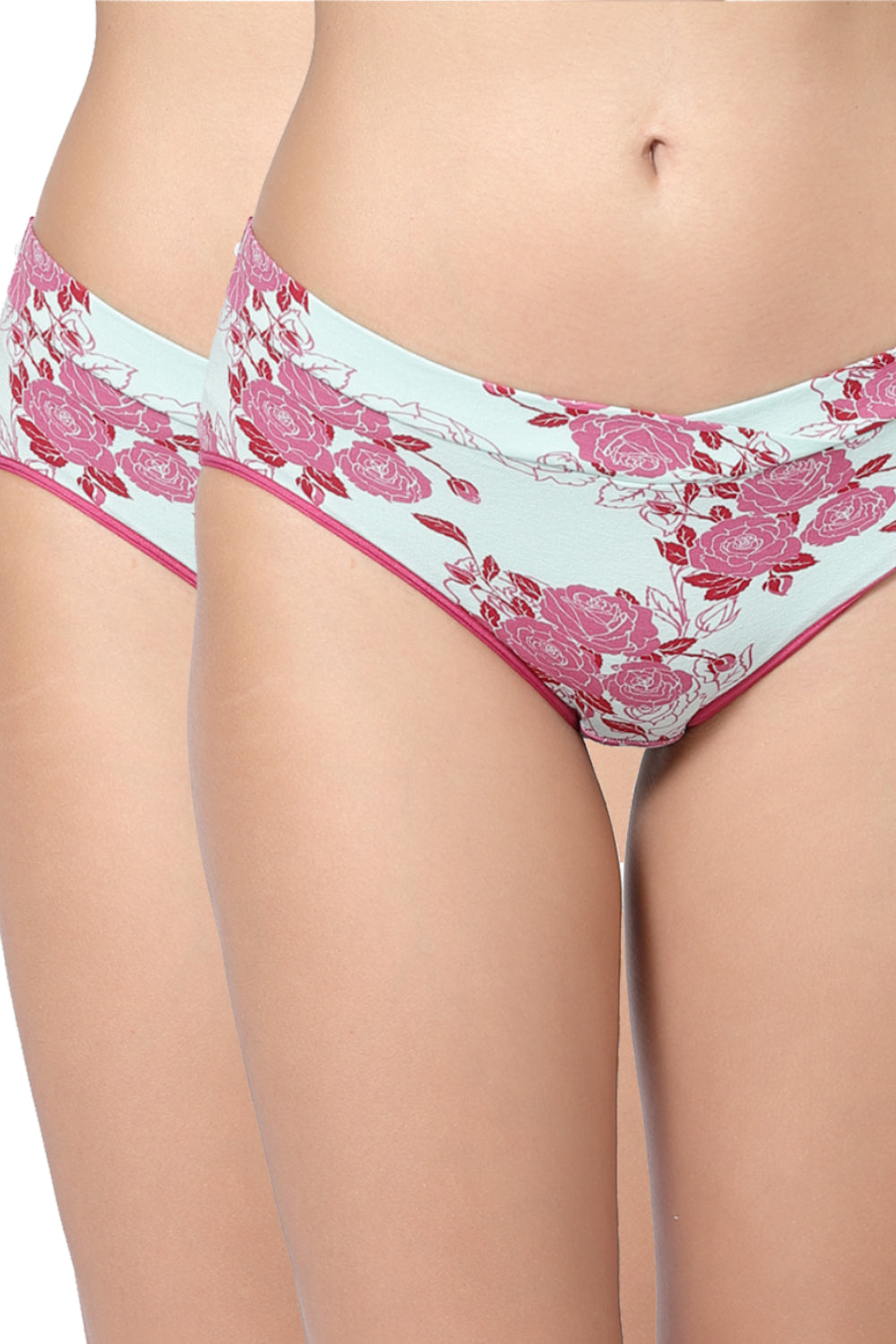 Buy High Waist Floral Print Hipster Panty in Pink - Cotton Online