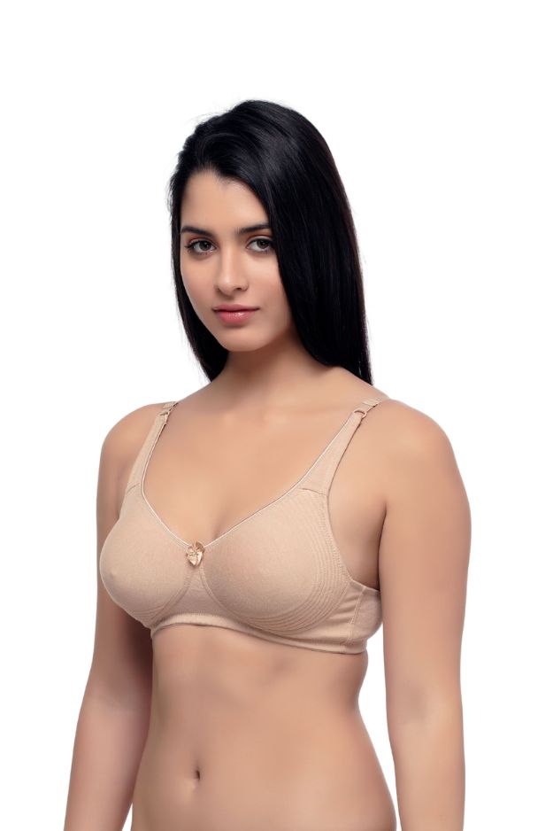Organic Cotton Antimicrobial Seamless Side Support Bra-ISB057-Skin