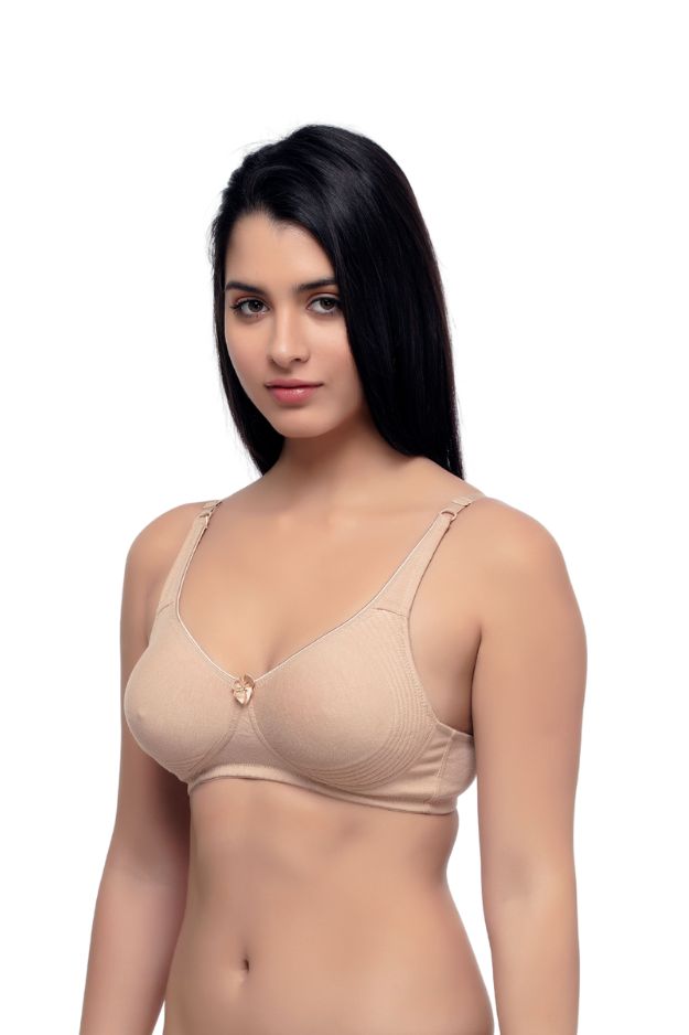 Organic Cotton Antimicrobial Seamless Side Support Bra-ISB057-Skin-