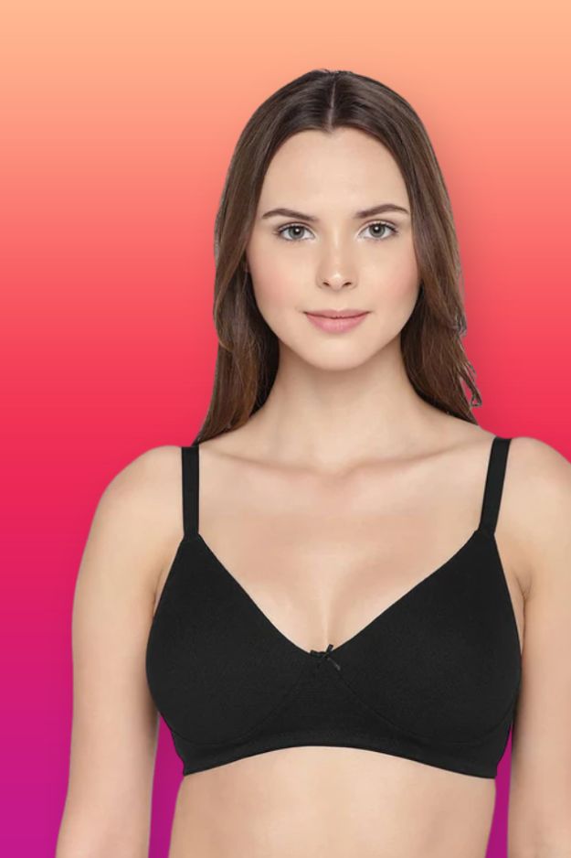 Organic Cotton Antimicrobial Seamless Side Support Bra-ISB057-Black-