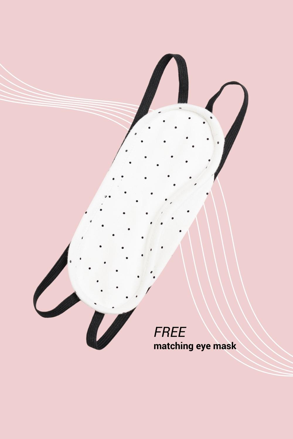 Organic Cotton Polka Night Suit with an eye mask_ISL023-Polka print