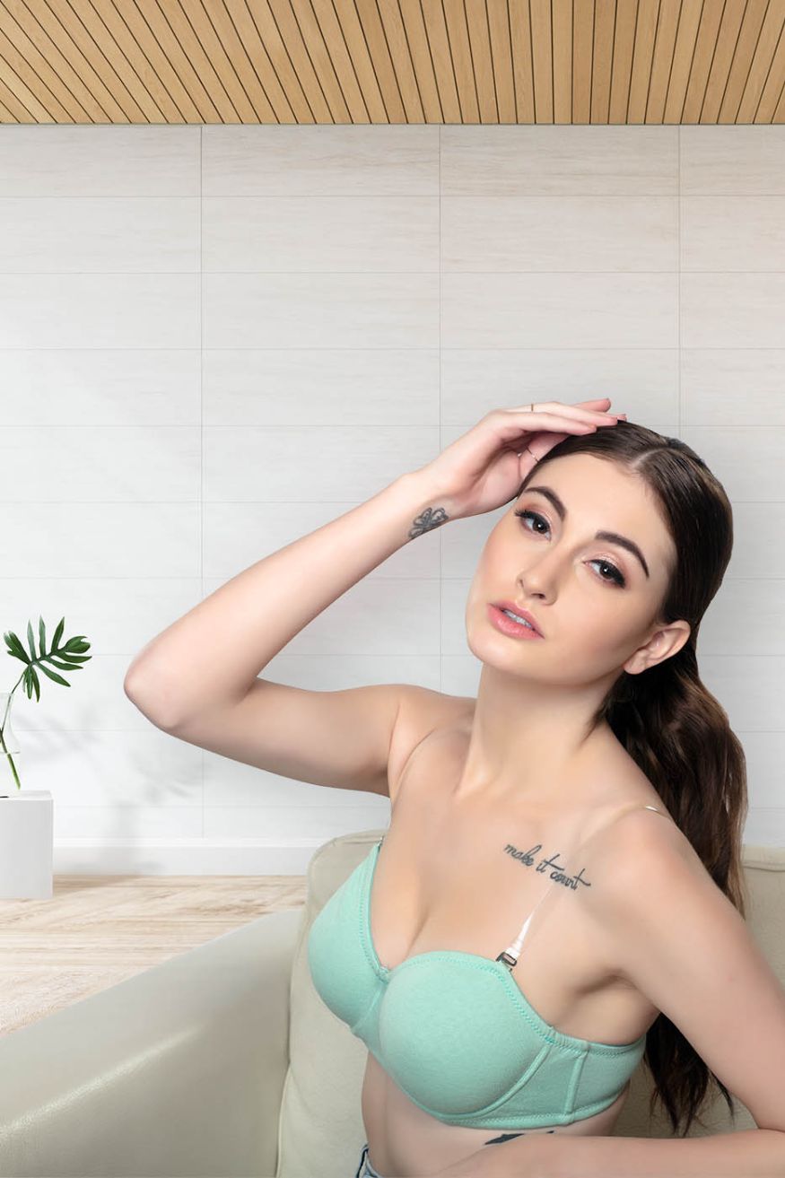 Organic Cotton Antimicrobial Non-padded Strapless Bra-ISB020-Ocean Green-