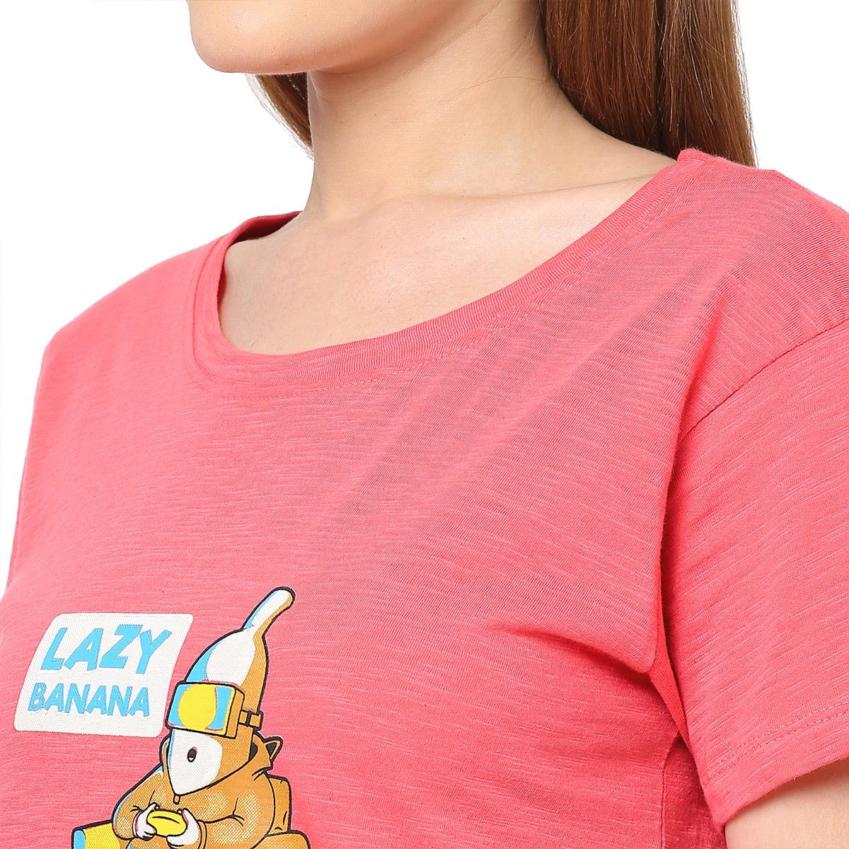 Organic Cotton Sleep Tee-ISL016-Bright pink