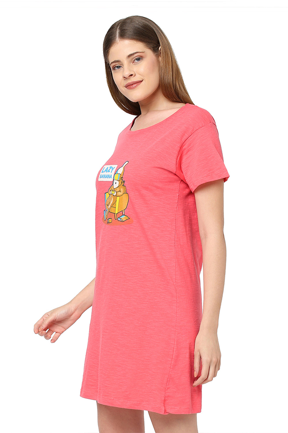 Organic Cotton Sleep Tee-ISL016-Bright pink