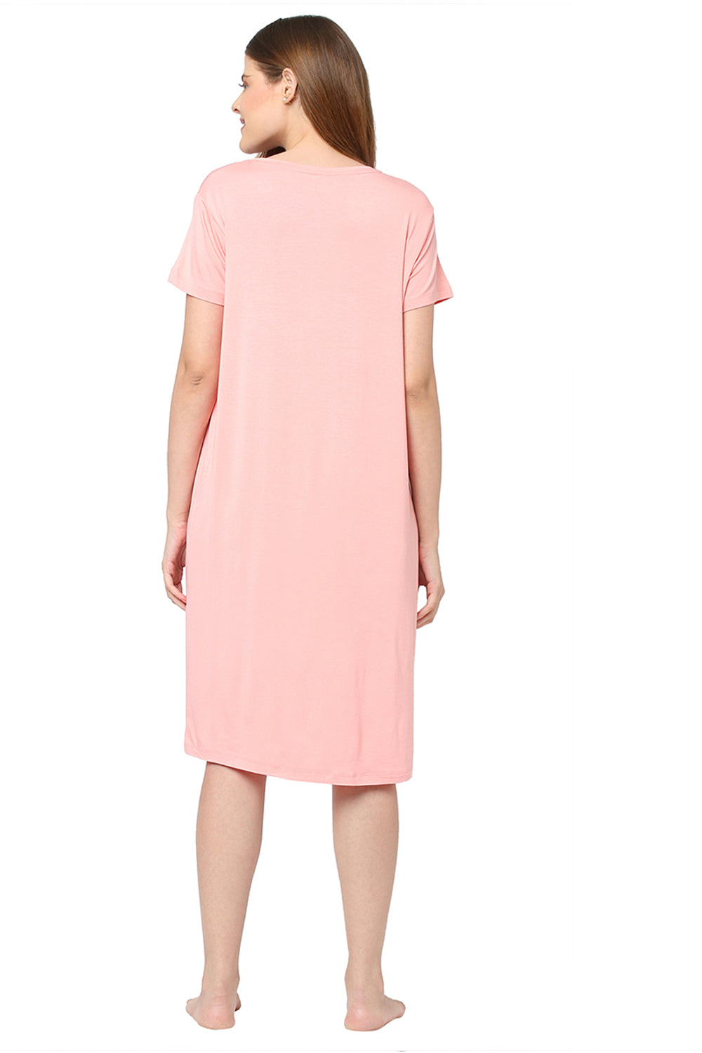 Modal Sleep Tee-ISL020-Peach