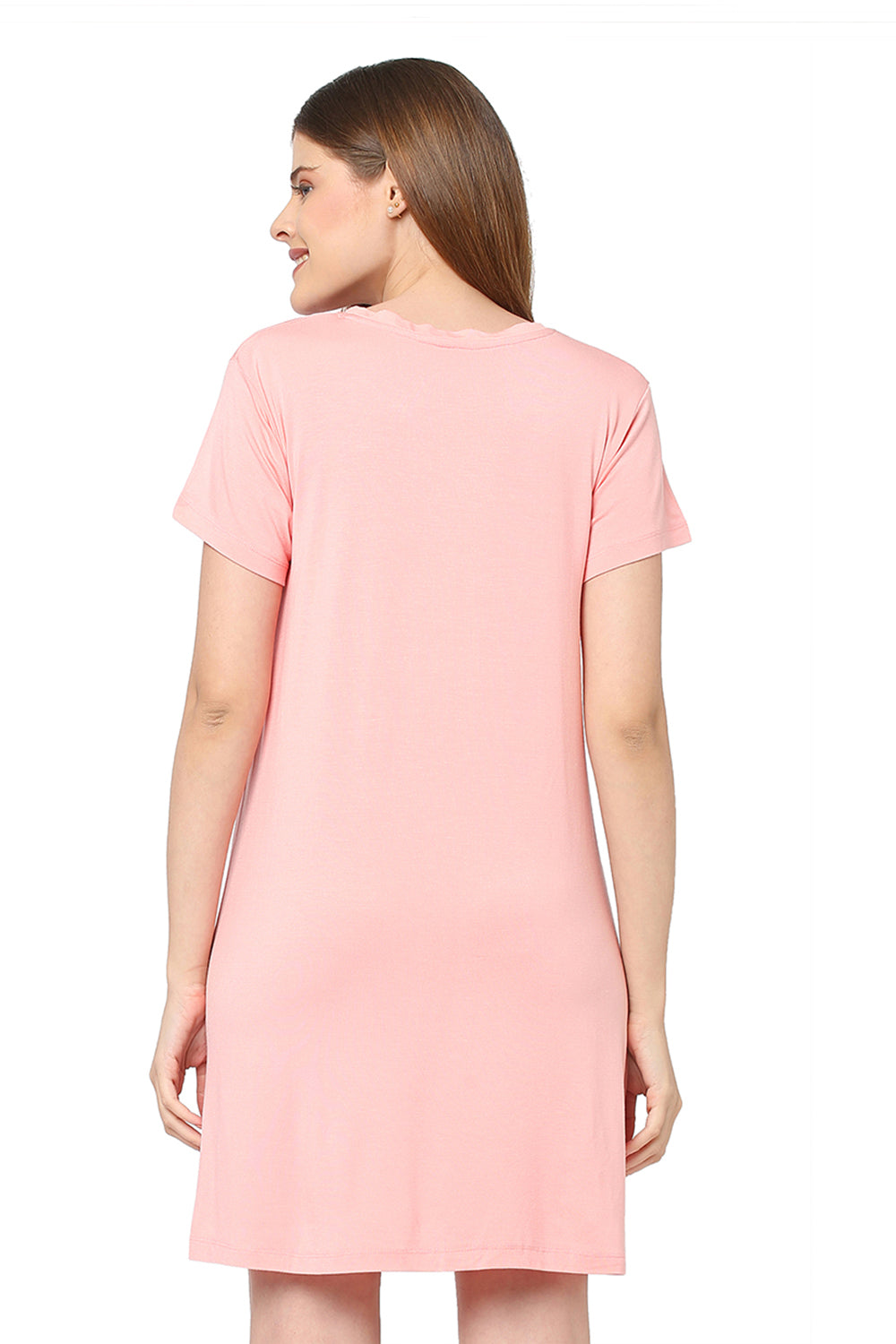 Modal Sleep Tee-ISL017-Peach