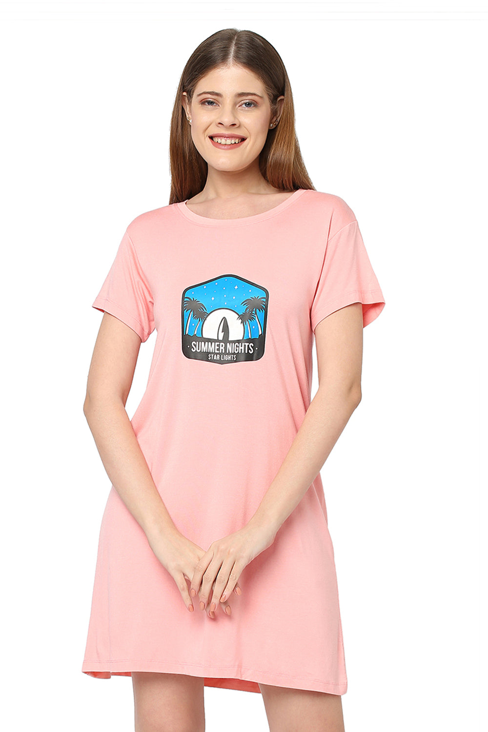 Modal Sleep Tee-ISL017-Peach
