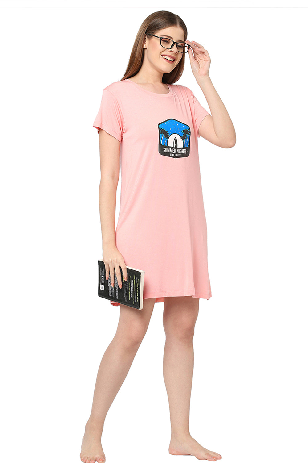 Modal Sleep Tee-ISL017-Peach