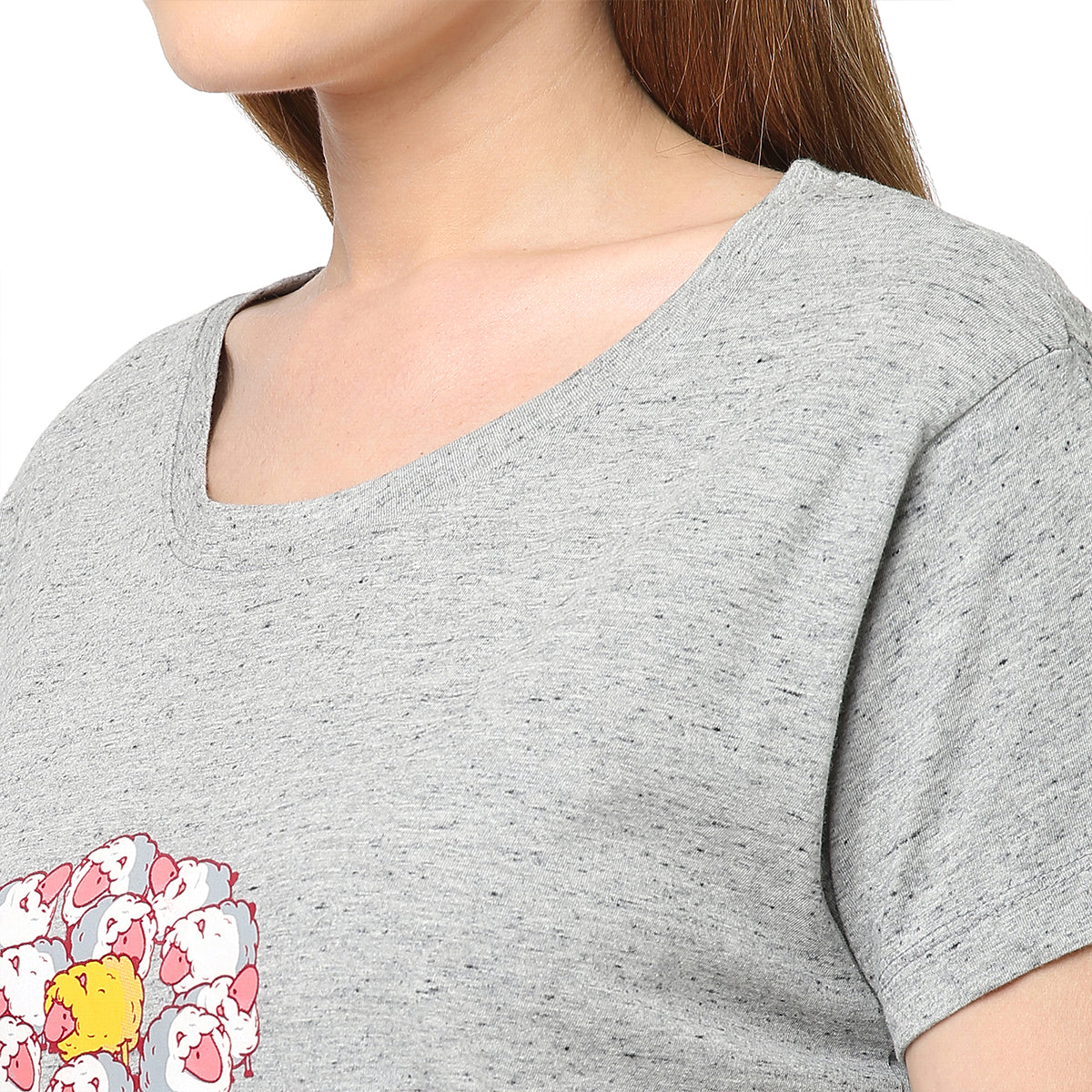 Organic Cotton Sleep Tee-ISL019-Light grey