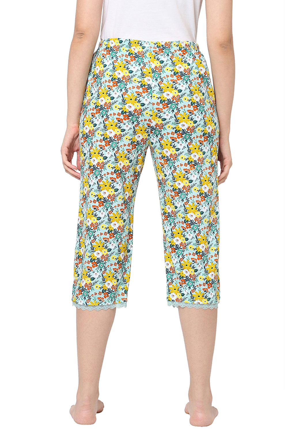 Organic Cotton Capri -ISL012-Blue Daisy