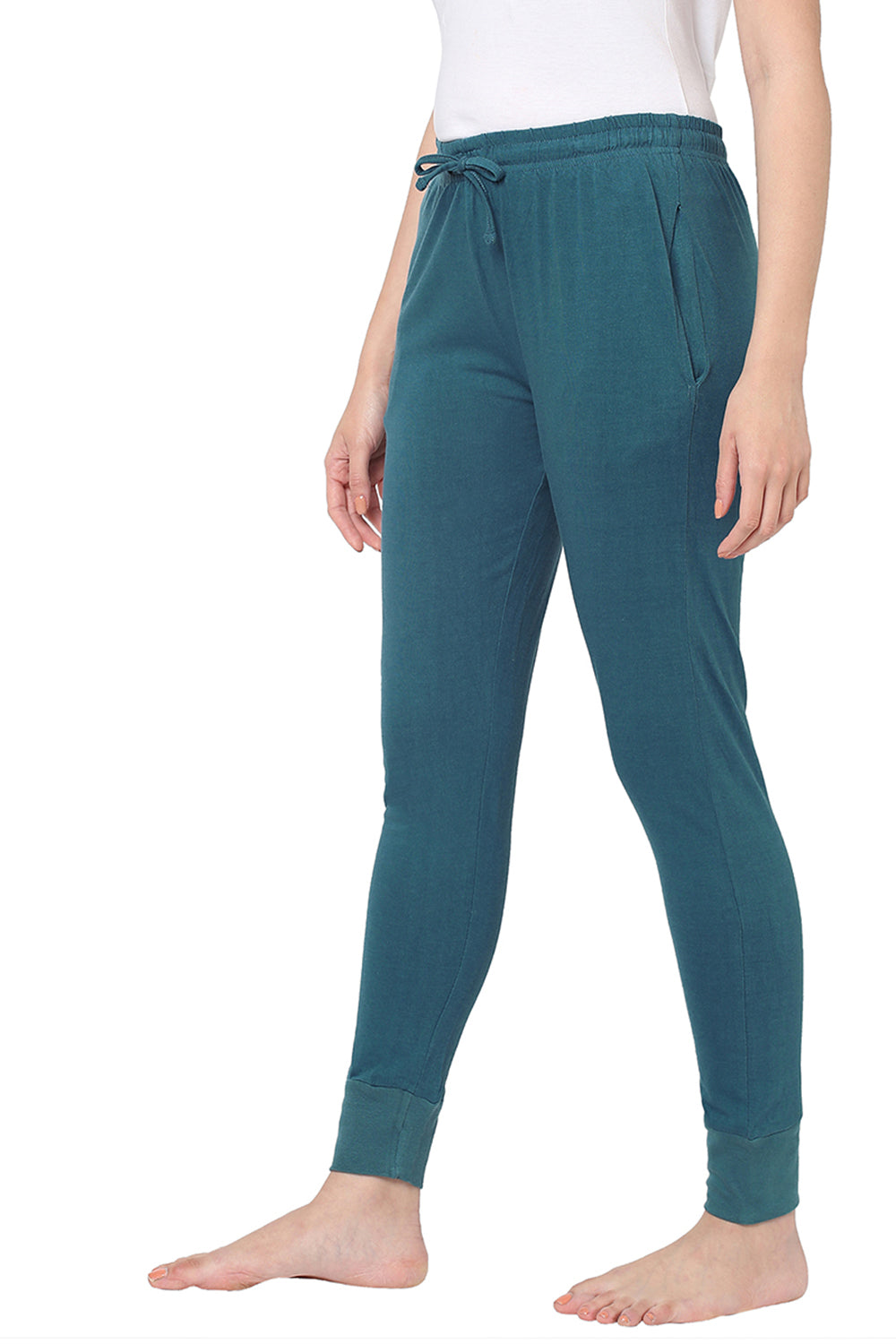 Organic Cotton Full-length Pajama-ISL010-Indian Teal