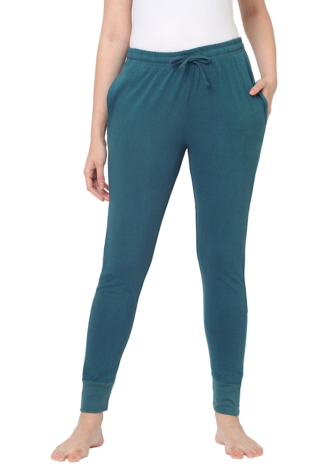 Organic Cotton Full-length Pajama-ISL010-Indian Teal