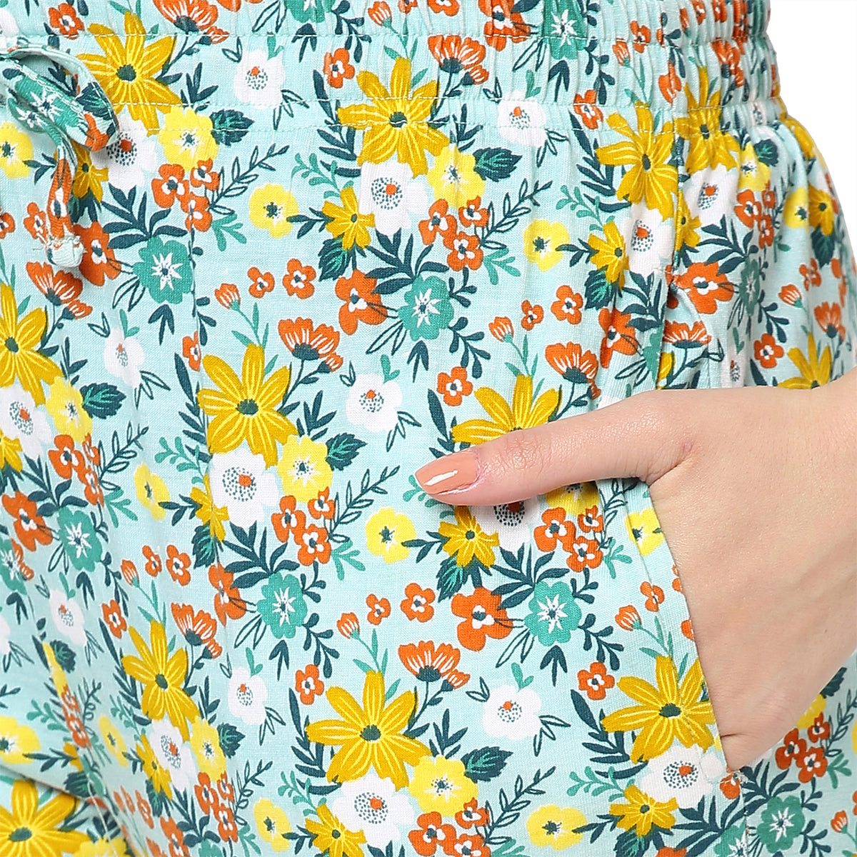Organic Cotton Full-length Pajama-ISL009-Blue Daisy