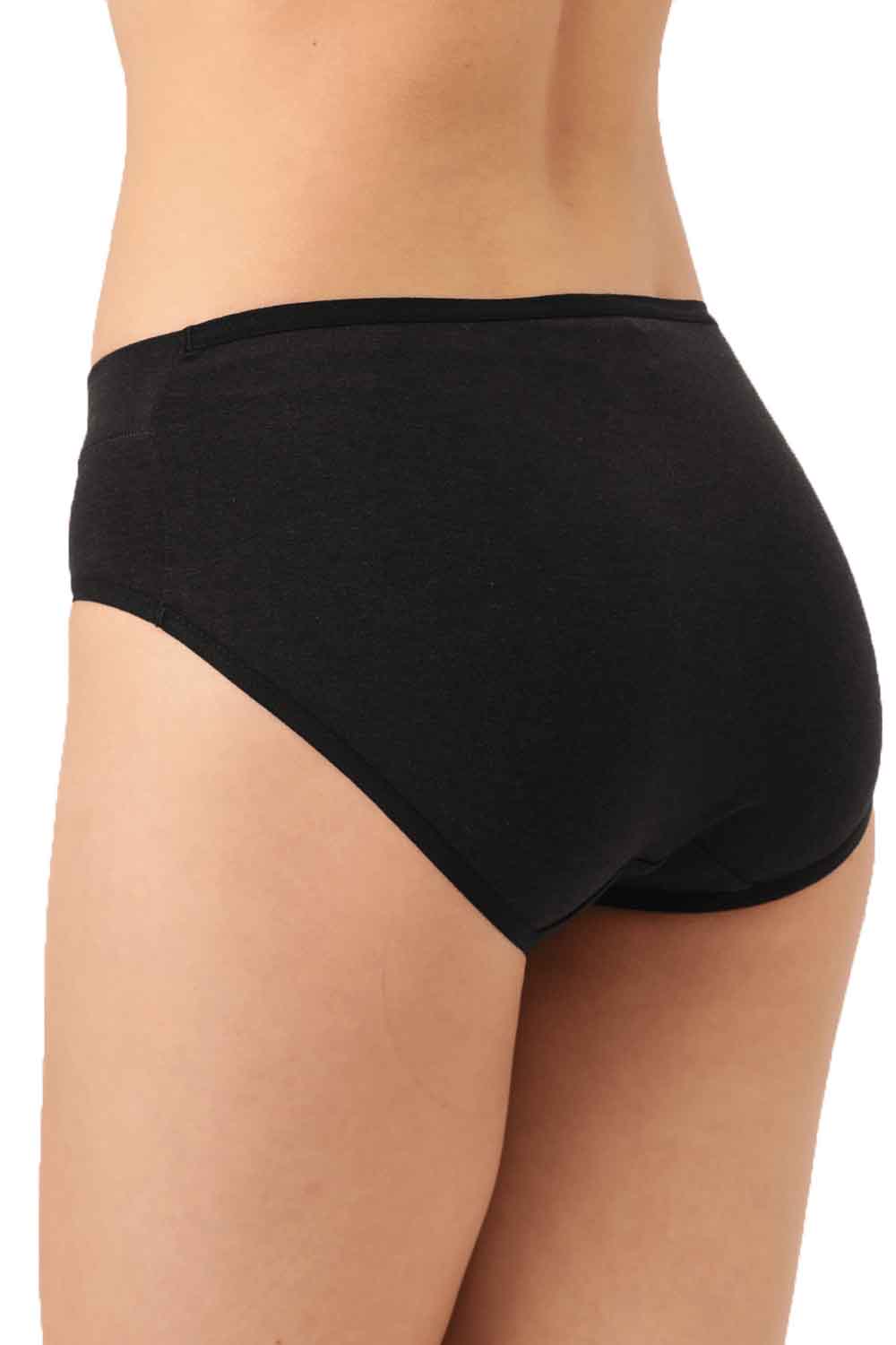 Organic Cotton Antimicrobial Maternity Panty (Pack Of 3)-IMP102-Black_Bright Pink_Feather Print-