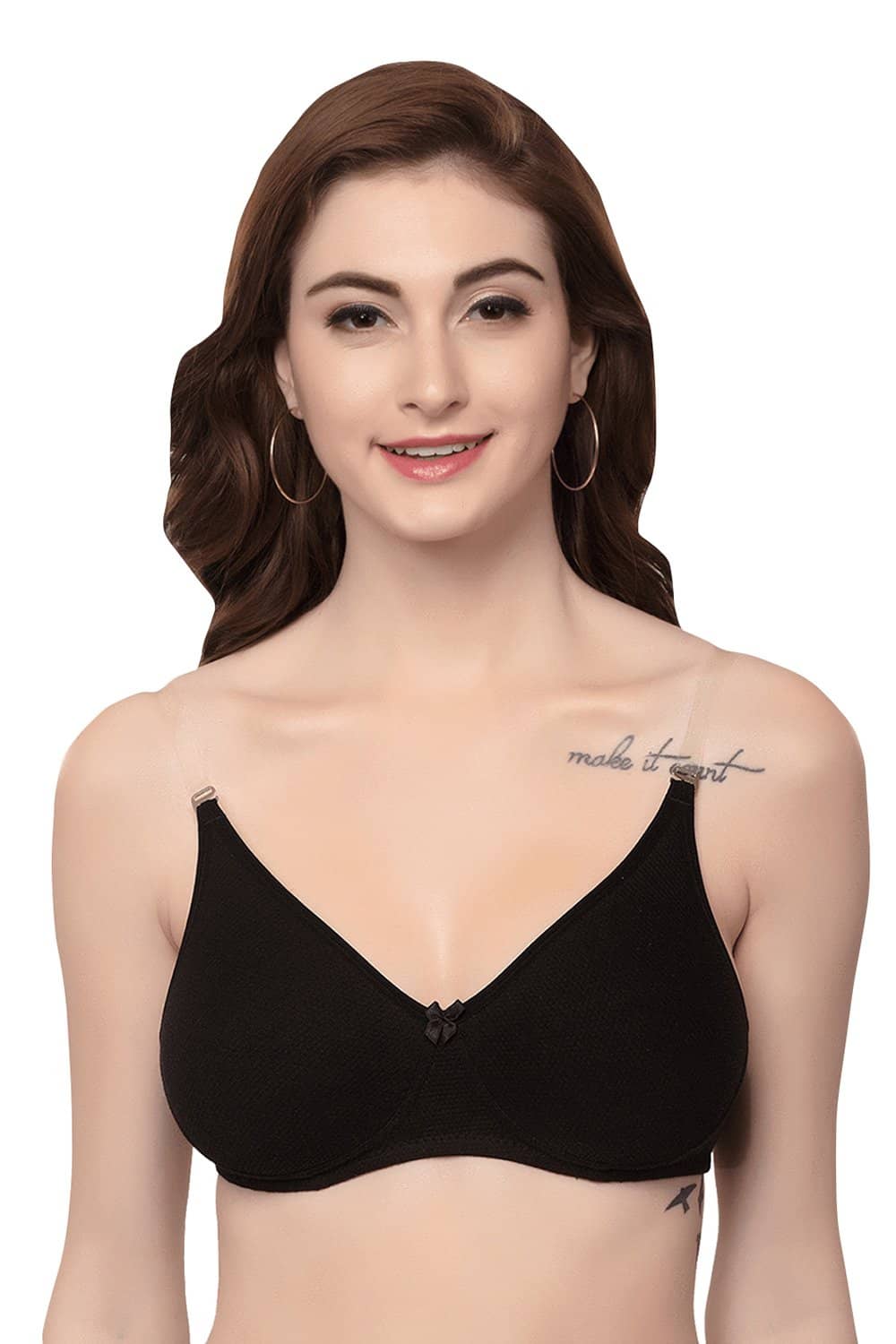 Organic Cotton Antimicrobial Backless Non-Padded Seamless bra-ISB100-Black-