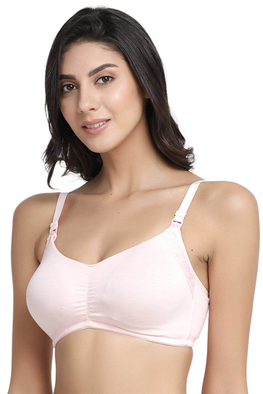 Organic Cotton Antimicrobial Soft Nursing Bra with Removable Pads-IMB001A