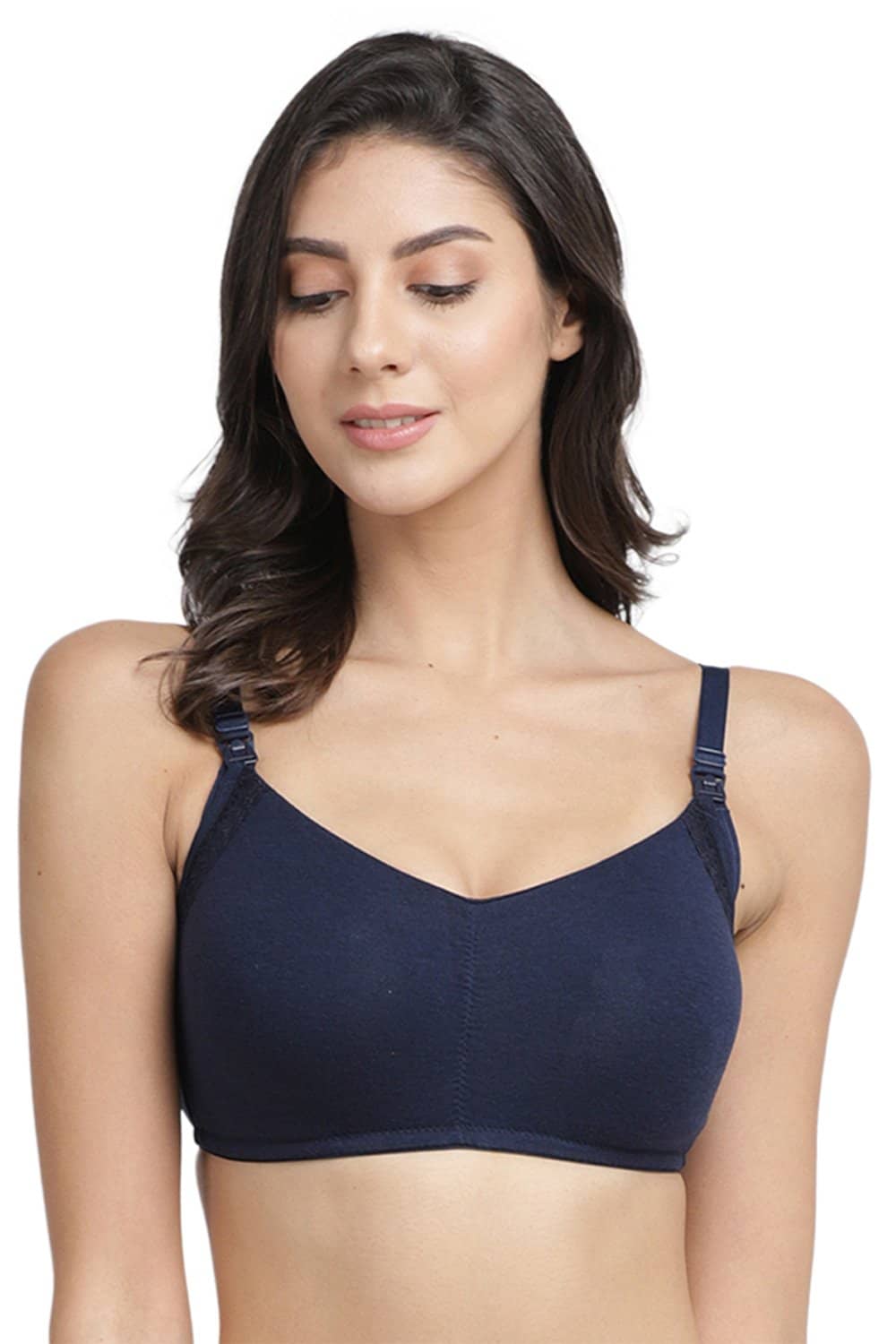 Organic Cotton Antimicrobial Soft Nursing Bra with Removable Pads-IMB001B