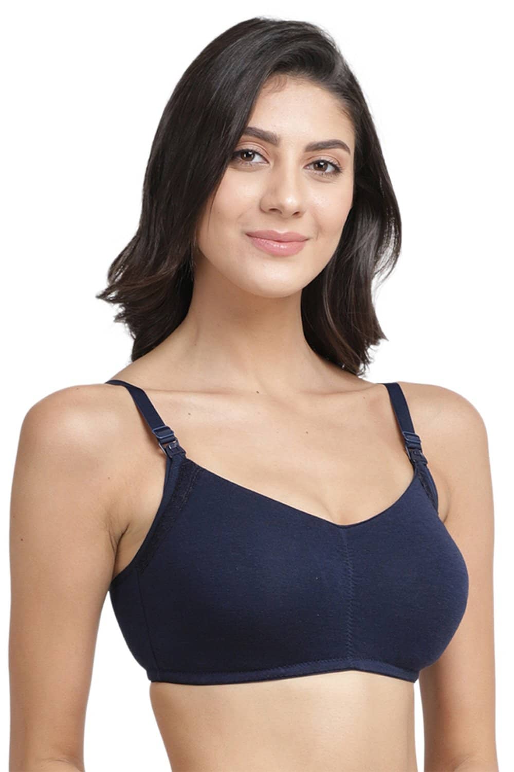Organic Cotton Antimicrobial Soft Nursing Bra with Removable Pads-IMB001B