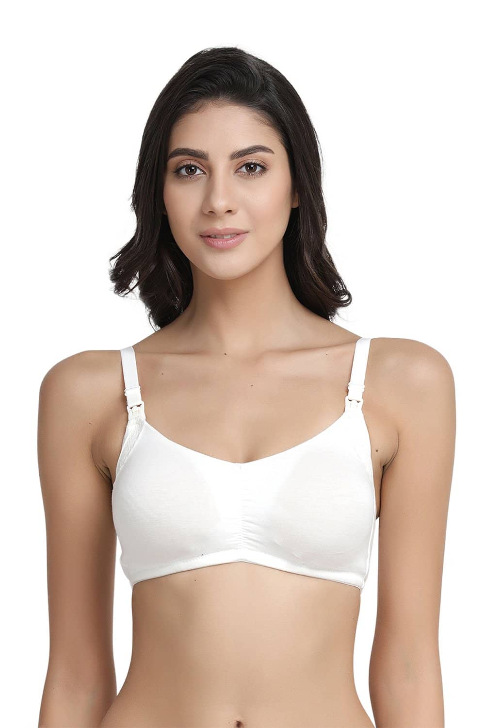 Organic Cotton Antimicrobial Busy Mama Starter Bra Kit (Pack Of 3)-IMBK05-White-