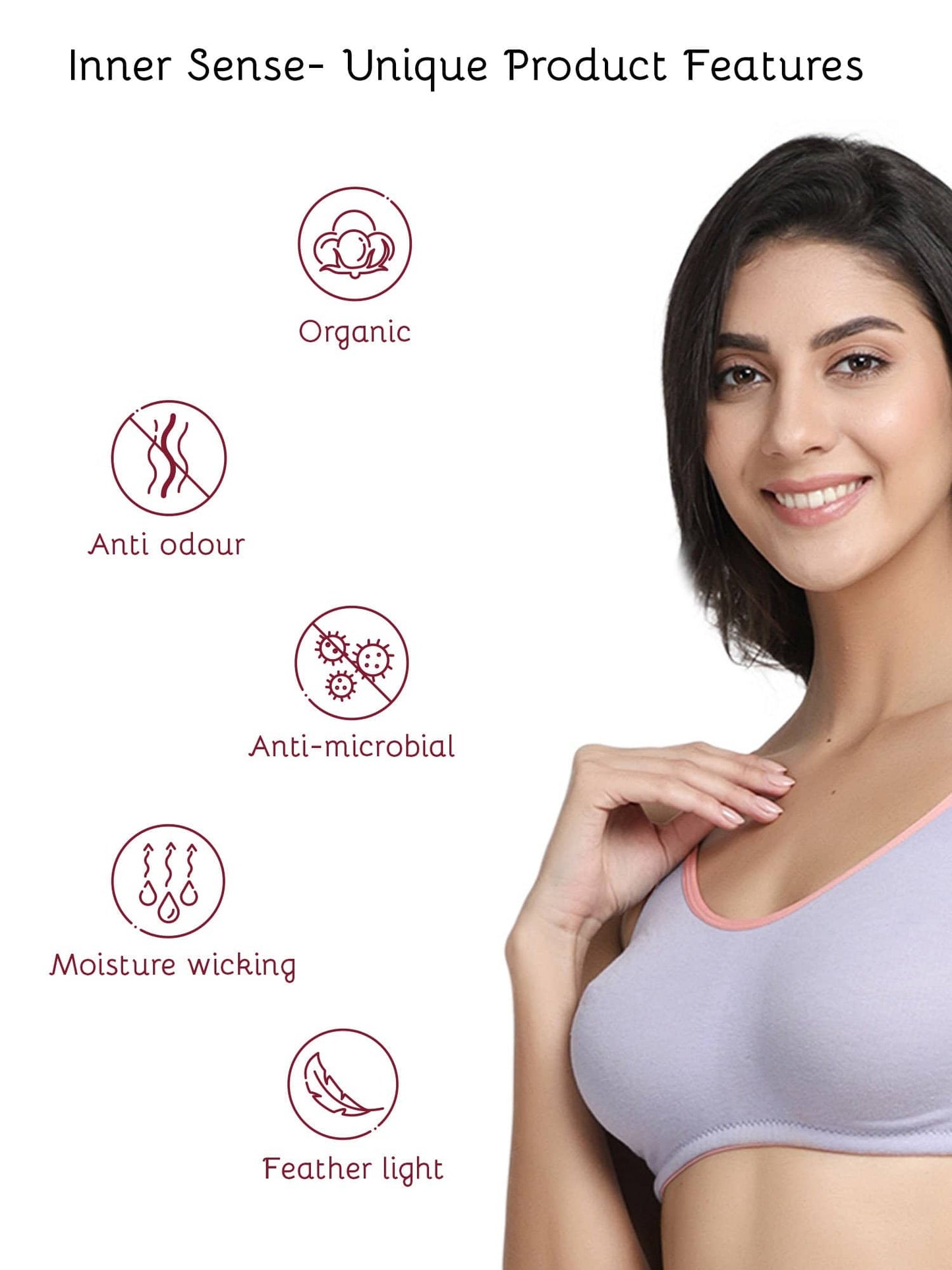 Organic Cotton Antimicrobial Soft Nursing Bra-IMB004B