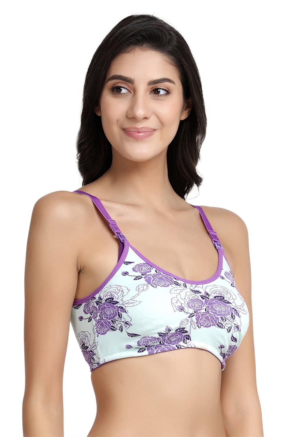 Organic Cotton Antimicrobial Soft Nursing Bra-IMB004D