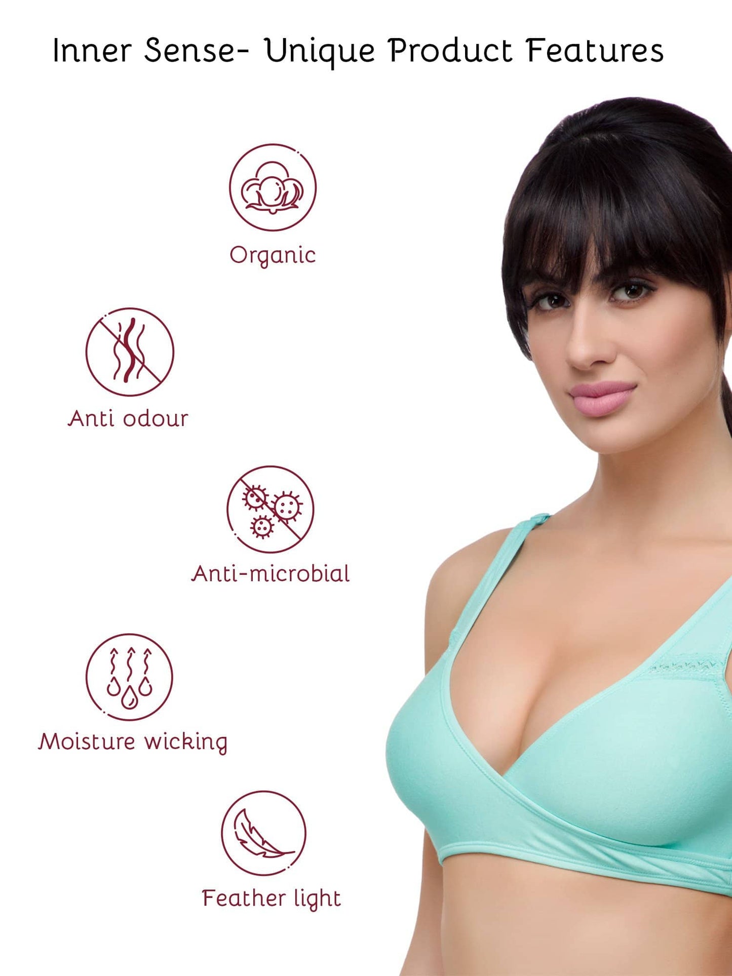 Organic Cotton Antimicrobial Sleeping/Feeding Bra-IMB007C