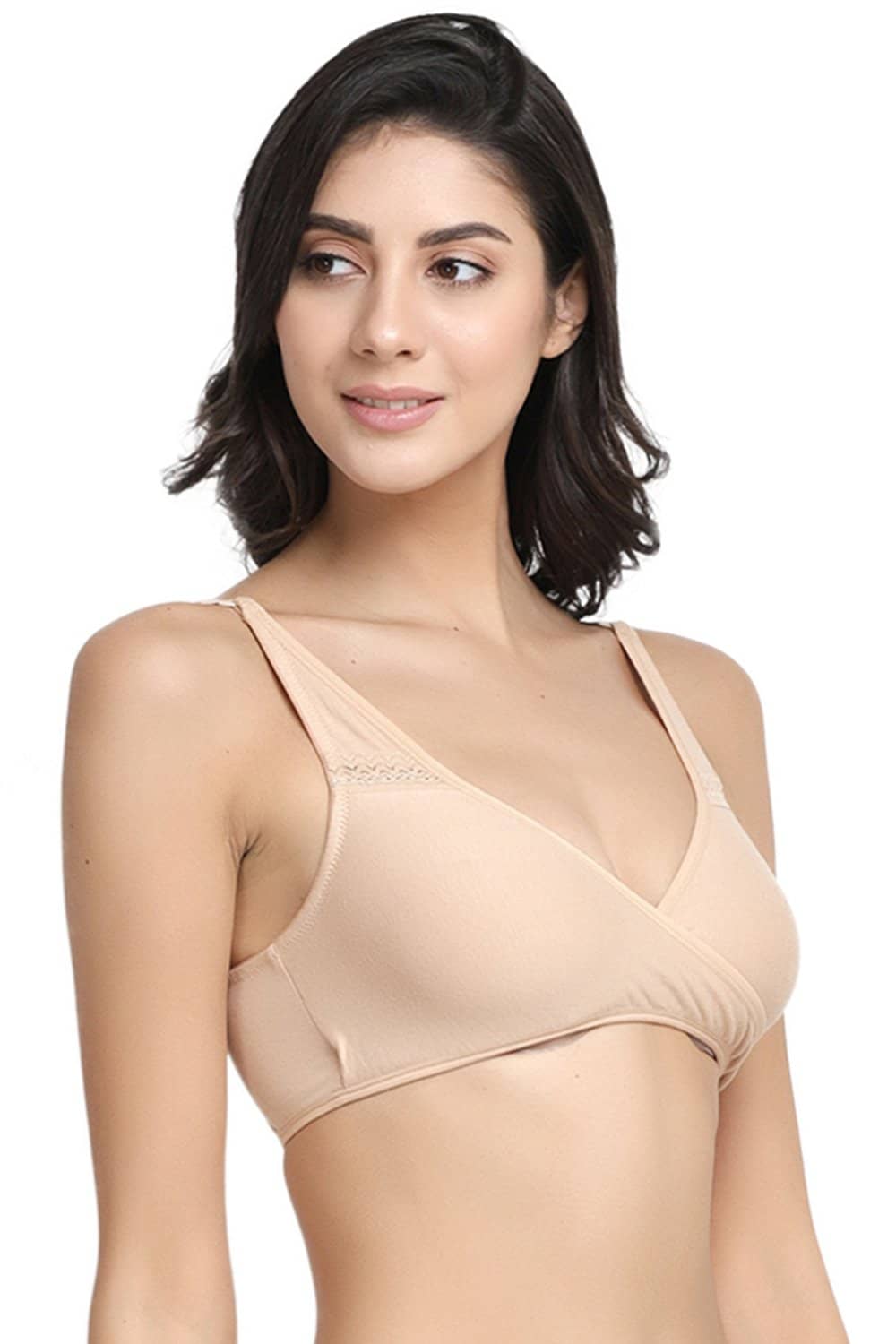 Organic Cotton Antimicrobial Sleeping/Feeding Bra-IMB007F-Skin-