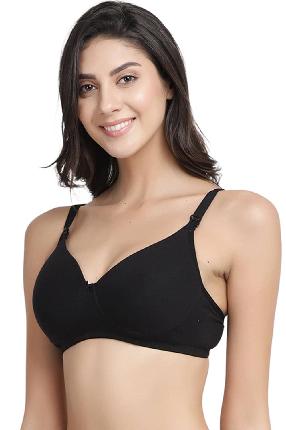 Organic Cotton Antimicrobial Padded Nonwired Feeding Bra-IMB009C