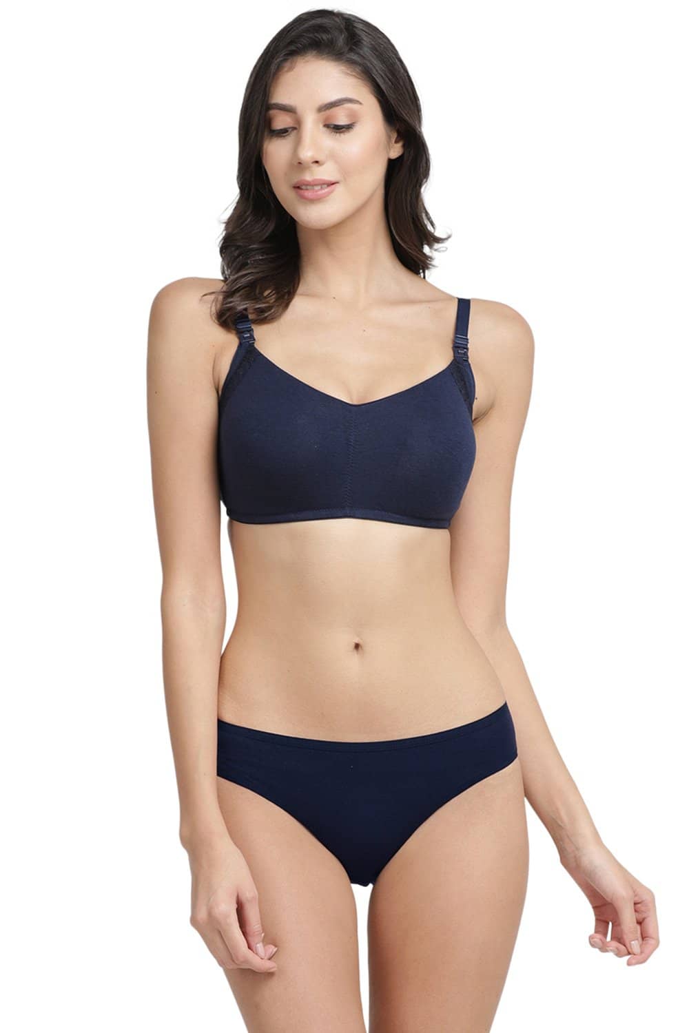 Organic Cotton Antimicrobial Soft Nursing Bra & Panty Set-IMBP001B