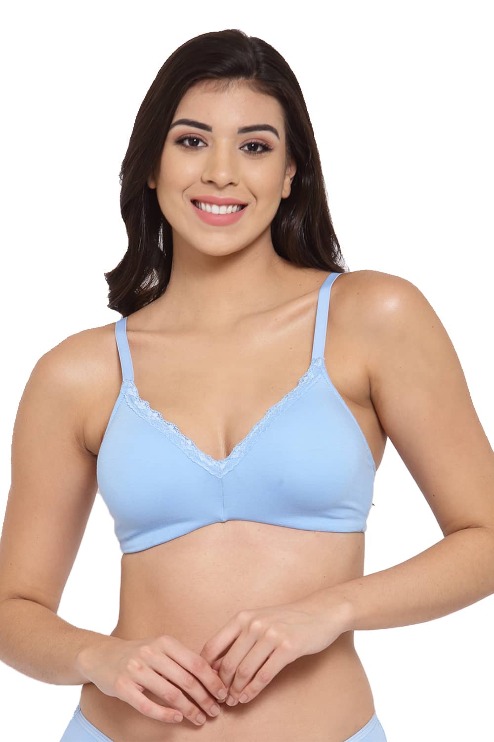 Organic Cotton Antimicrobial Padded Bra-ISB105-Sky Blue-