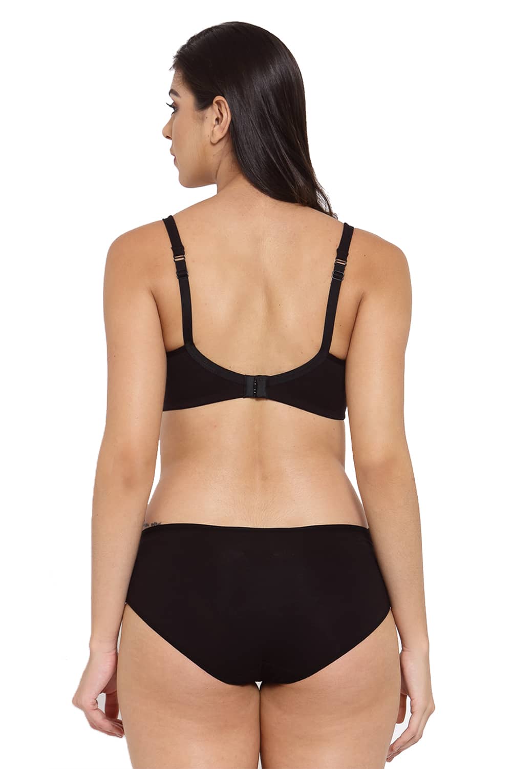 Organic Cotton Antimicrobial Soft Nursing Bra & Panty-IMBP002B_IMP004-Black-
